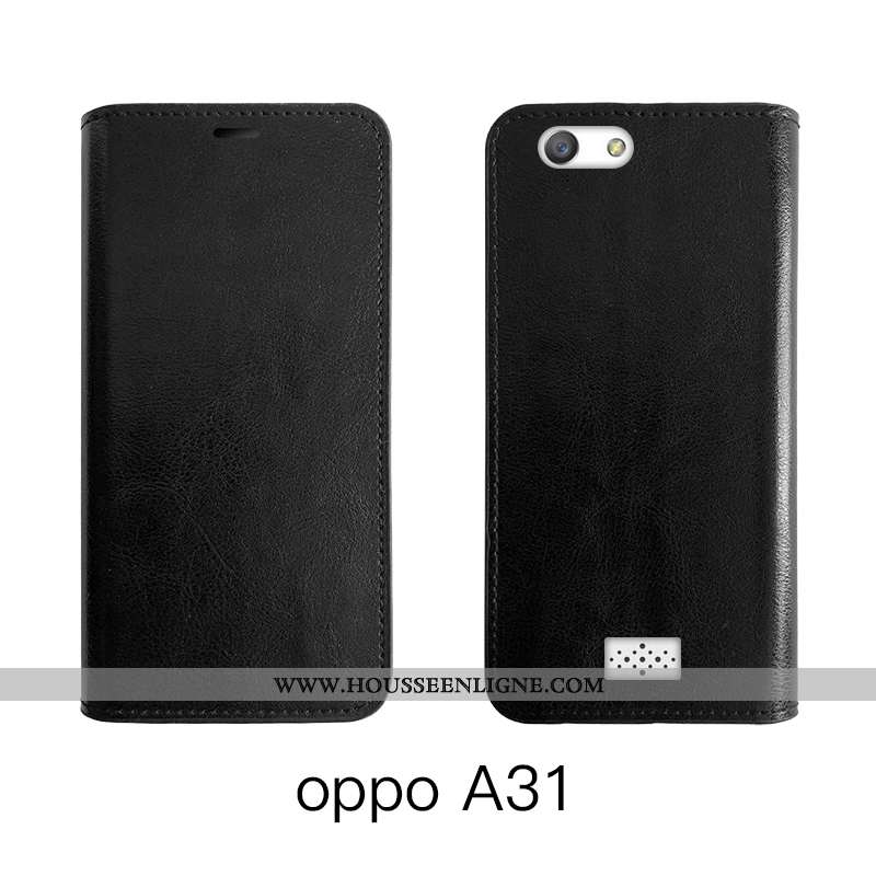 Housse Oppo A31 Cuir Véritable Cuir Bovins Luxe Protection Marron Téléphone Portable