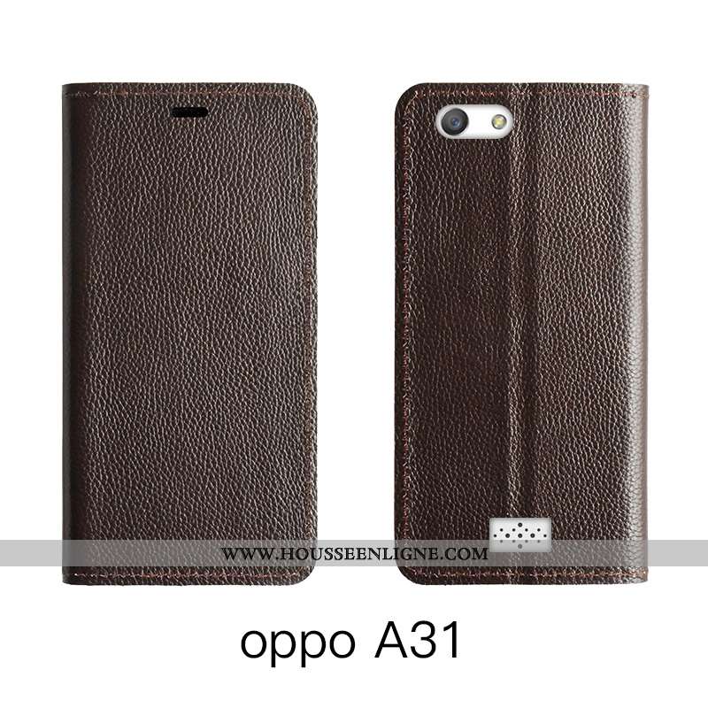Housse Oppo A31 Cuir Véritable Cuir Téléphone Portable Bovins Orange Luxe Tout Compris
