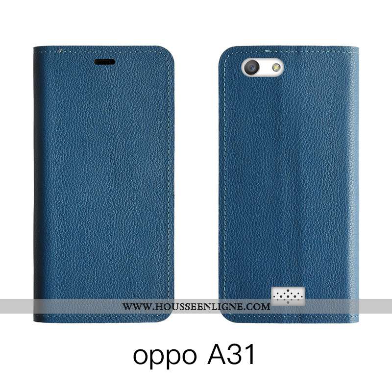 Housse Oppo A31 Cuir Véritable Cuir Téléphone Portable Bovins Orange Luxe Tout Compris