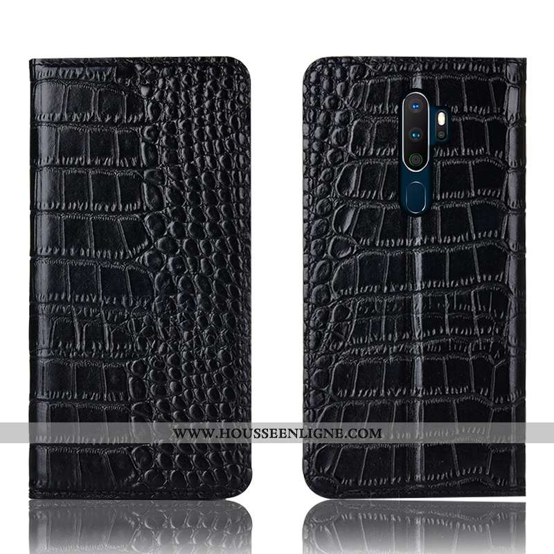 Housse Oppo A5 2020 Cuir Véritable Protection Coque Incassable Téléphone Portable Étui Tout Compris 