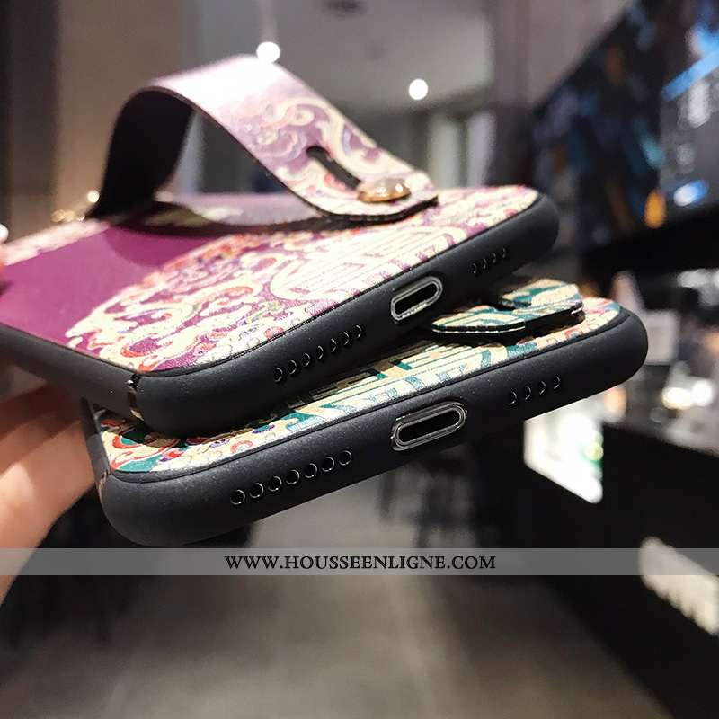 Housse Oppo A5 2020 Dessin Animé Fluide Doux Tout Compris Amoureux Protection Vent Étui Violet