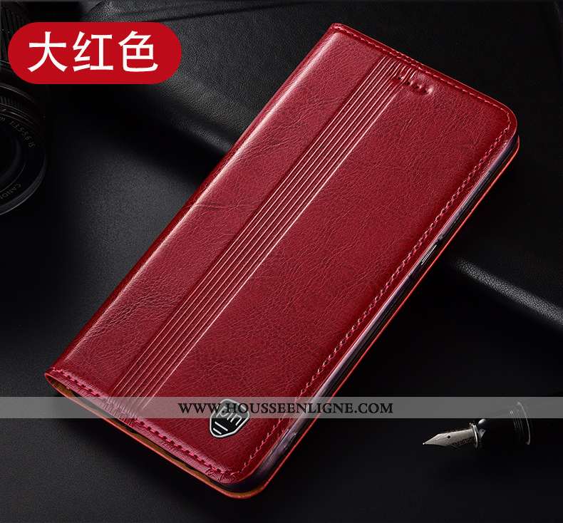 Housse Oppo A5 2020 Protection Cuir Véritable Coque Étui Marron Tout Compris