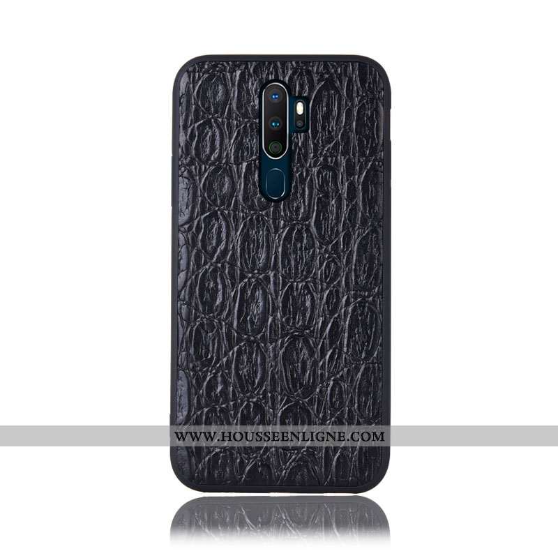 Housse Oppo A5 2020 Protection Cuir Véritable Téléphone Portable Couvercle Arrière Incassable Coque 
