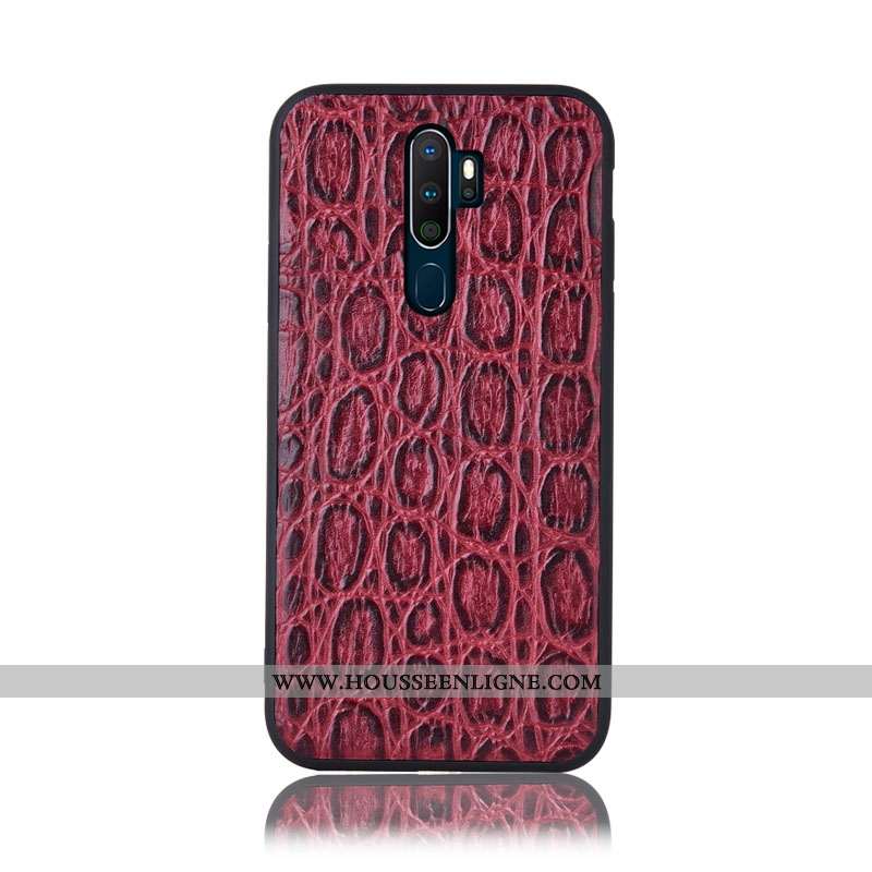Housse Oppo A5 2020 Protection Cuir Véritable Téléphone Portable Couvercle Arrière Incassable Coque 