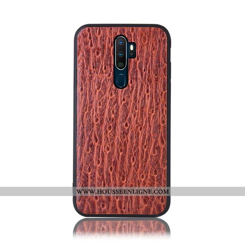 Housse Oppo A5 2020 Protection Cuir Véritable Étui Incassable Modèle Fleurie Téléphone Portable Coqu
