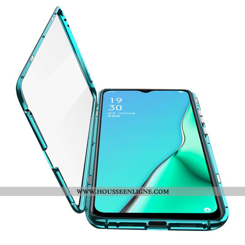 Housse Oppo A5 2020 Protection Verre Téléphone Portable Reversible Tout Compris Vert Étui Verte