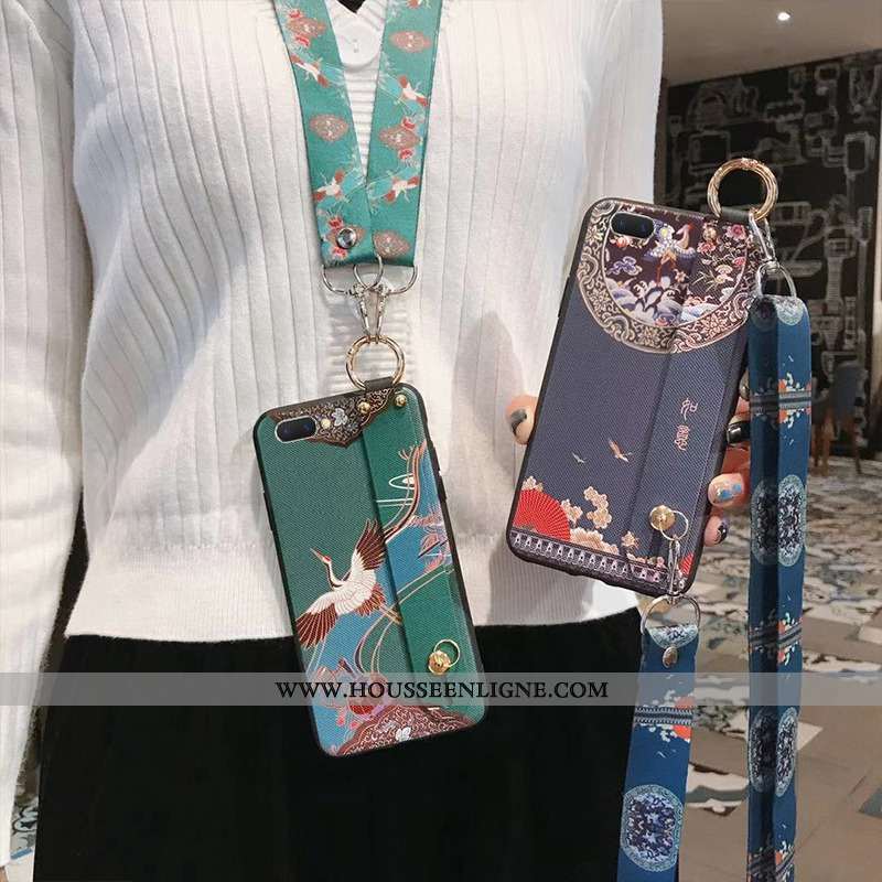Housse Oppo A5 Délavé En Daim Ornements Suspendus Protection Rouge Tout Compris Téléphone Portable É