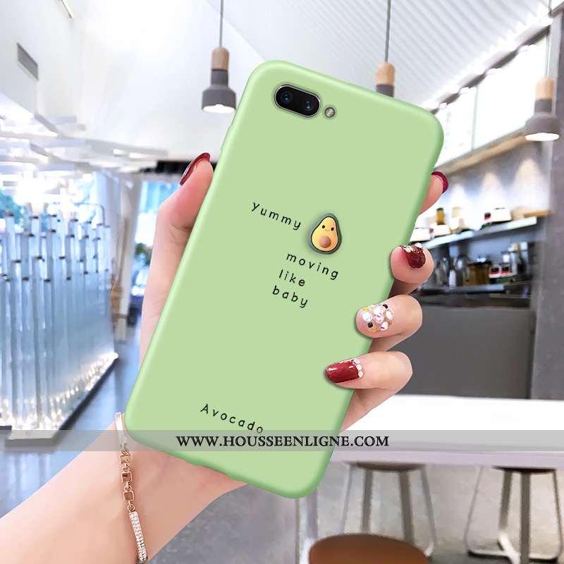 Housse Oppo A5 Fluide Doux Protection Coque Dessin Animé Vert Légère Téléphone Portable Verte