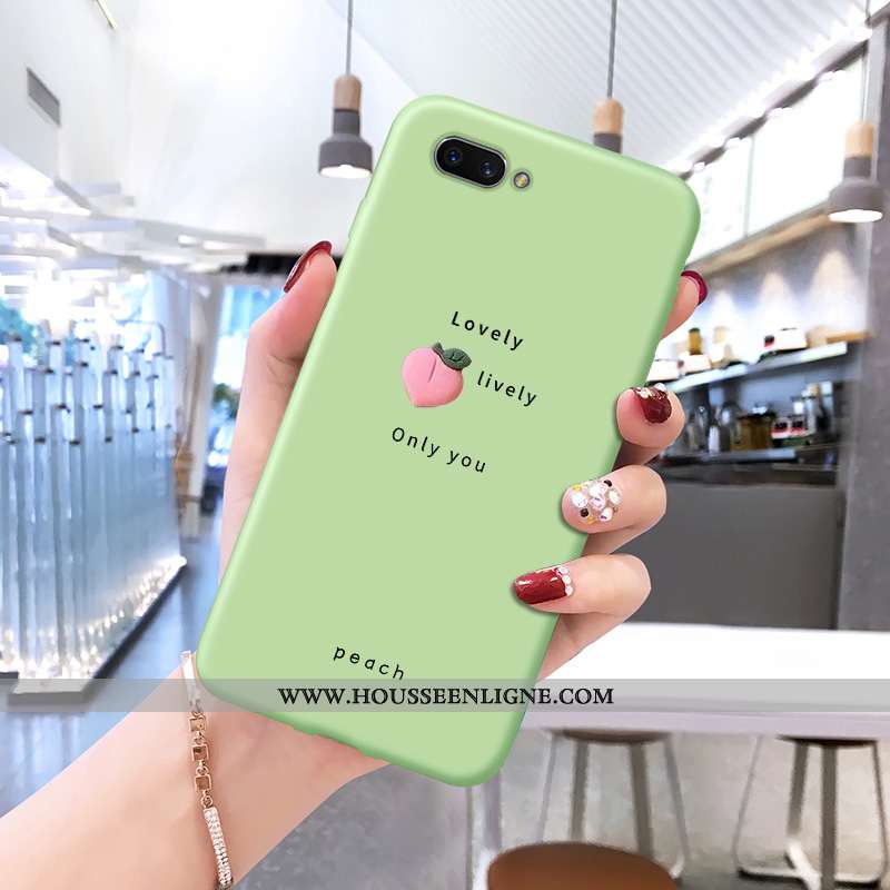 Housse Oppo A5 Fluide Doux Protection Coque Dessin Animé Vert Légère Téléphone Portable Verte