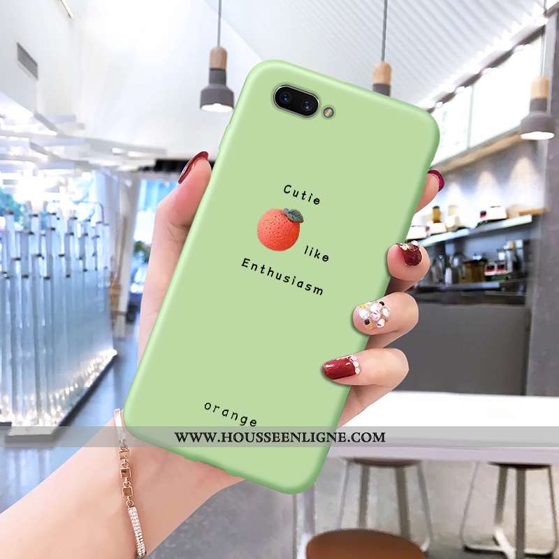 Housse Oppo A5 Fluide Doux Protection Coque Dessin Animé Vert Légère Téléphone Portable Verte