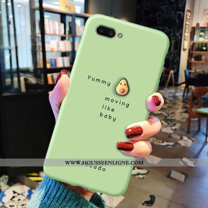 Housse Oppo A5 Fluide Doux Protection Coque Dessin Animé Vert Légère Téléphone Portable Verte