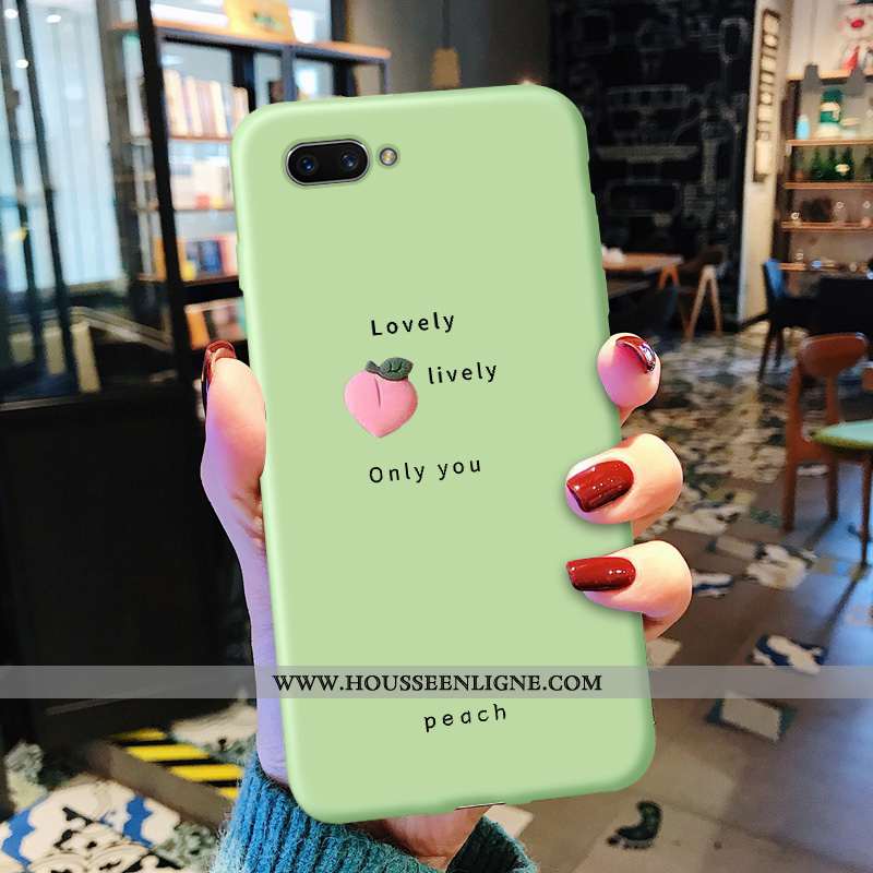 Housse Oppo A5 Fluide Doux Protection Coque Dessin Animé Vert Légère Téléphone Portable Verte
