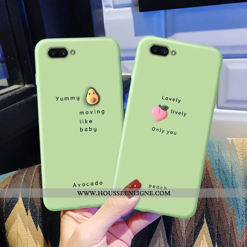 Housse Oppo A5 Fluide Doux Protection Coque Dessin Animé Vert Légère Téléphone Portable Verte