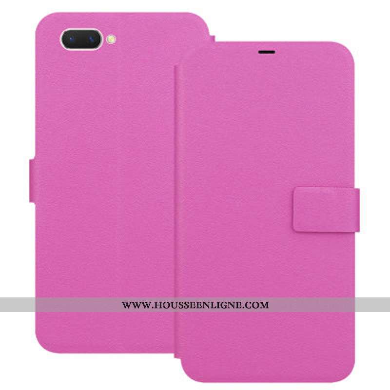 Housse Oppo A5 Fluide Doux Protection Coque Téléphone Portable Rouge Étui Rose