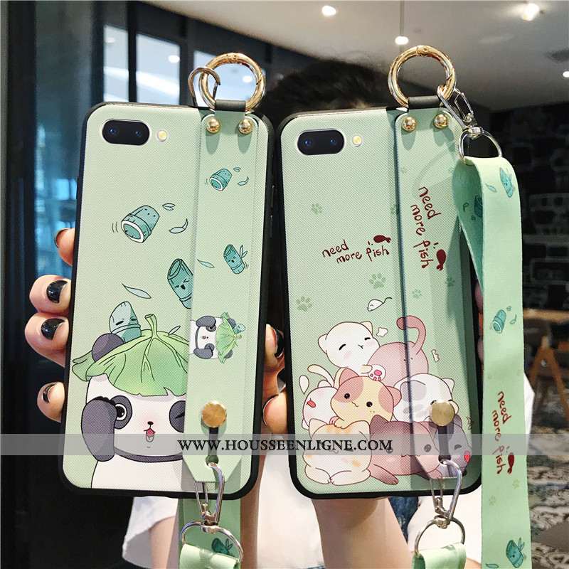 Housse Oppo A5 Fluide Doux Protection Dessin Animé Tendance Coque Téléphone Portable Étui Verte