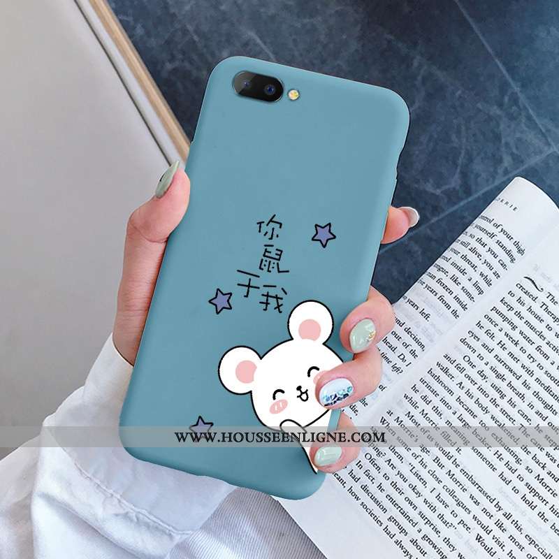 Housse Oppo A5 Personnalité Créatif Légère Cœur Étui Silicone Petit Bleu
