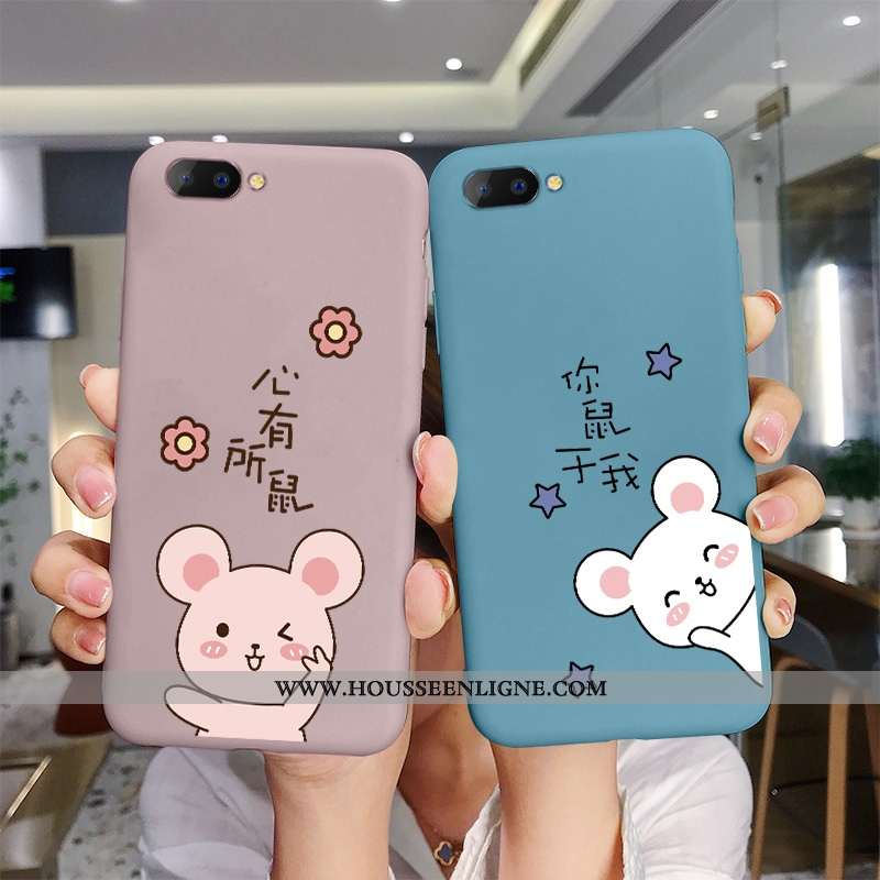 Housse Oppo A5 Personnalité Créatif Légère Cœur Étui Silicone Petit Bleu