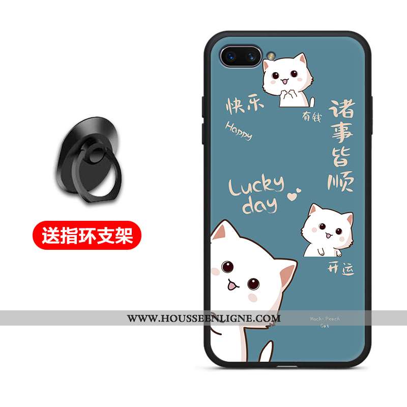 Housse Oppo A5 Protection Délavé En Daim Coque Incassable Fluide Doux Téléphone Portable Bleu