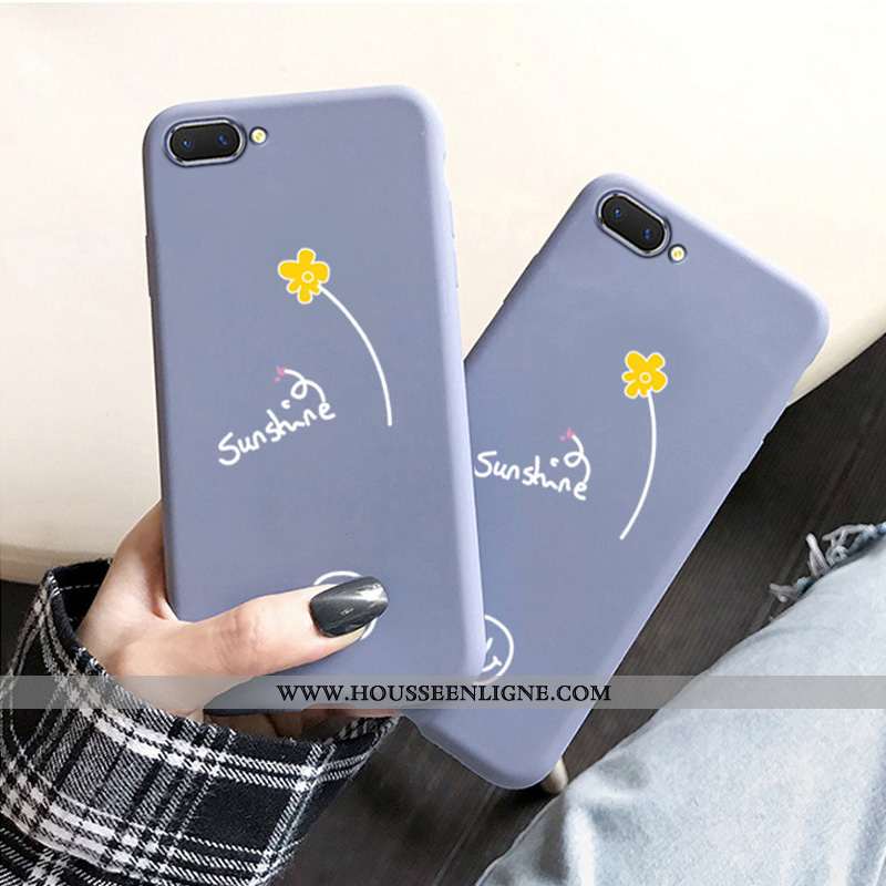 Housse Oppo A5 Protection Délavé En Daim Simple Ultra Légère Fluide Doux Tout Compris Bleu