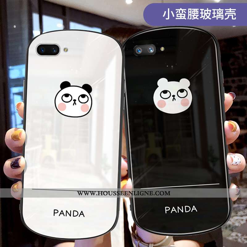 Housse Oppo A5 Verre Personnalité Coque Incassable Créatif Téléphone Portable Blanc Blanche