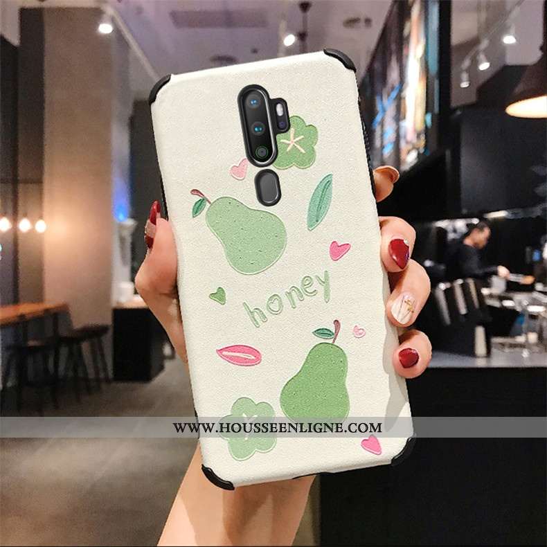Housse Oppo A9 2020 Modèle Fleurie Fluide Doux Blanc Étui Coque Personnalité Soie Mulberry Blanche