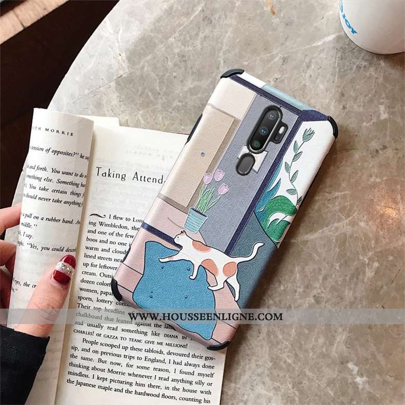Housse Oppo A9 2020 Modèle Fleurie Fluide Doux Blanc Étui Coque Personnalité Soie Mulberry Blanche
