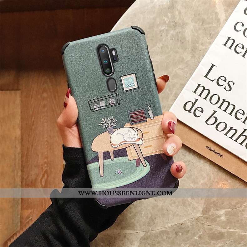 Housse Oppo A9 2020 Modèle Fleurie Fluide Doux Blanc Étui Coque Personnalité Soie Mulberry Blanche