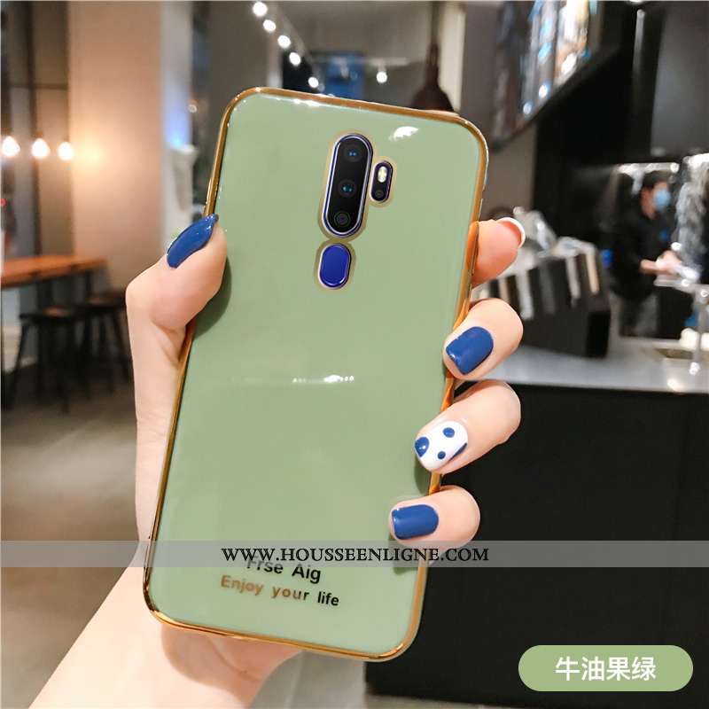 Housse Oppo A9 2020 Multicolore Incassable Placage Rose Couleur Unie Téléphone Portable Coque