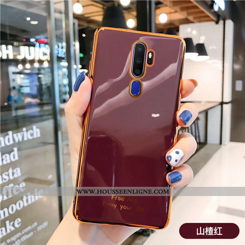 Housse Oppo A9 2020 Multicolore Incassable Placage Rose Couleur Unie Téléphone Portable Coque