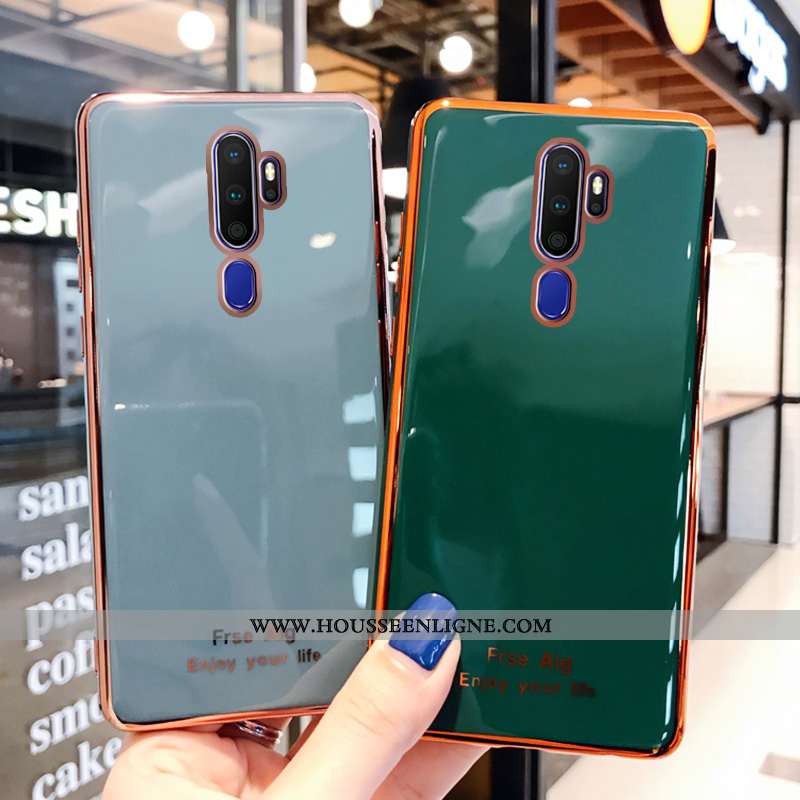 Housse Oppo A9 2020 Multicolore Incassable Placage Rose Couleur Unie Téléphone Portable Coque