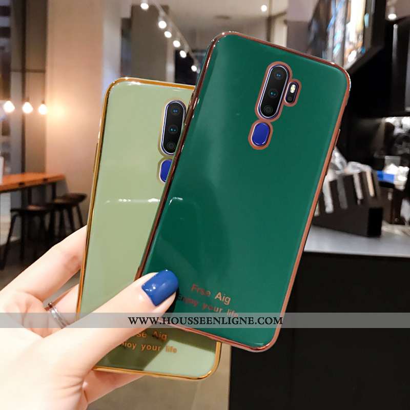 Housse Oppo A9 2020 Multicolore Incassable Placage Rose Couleur Unie Téléphone Portable Coque