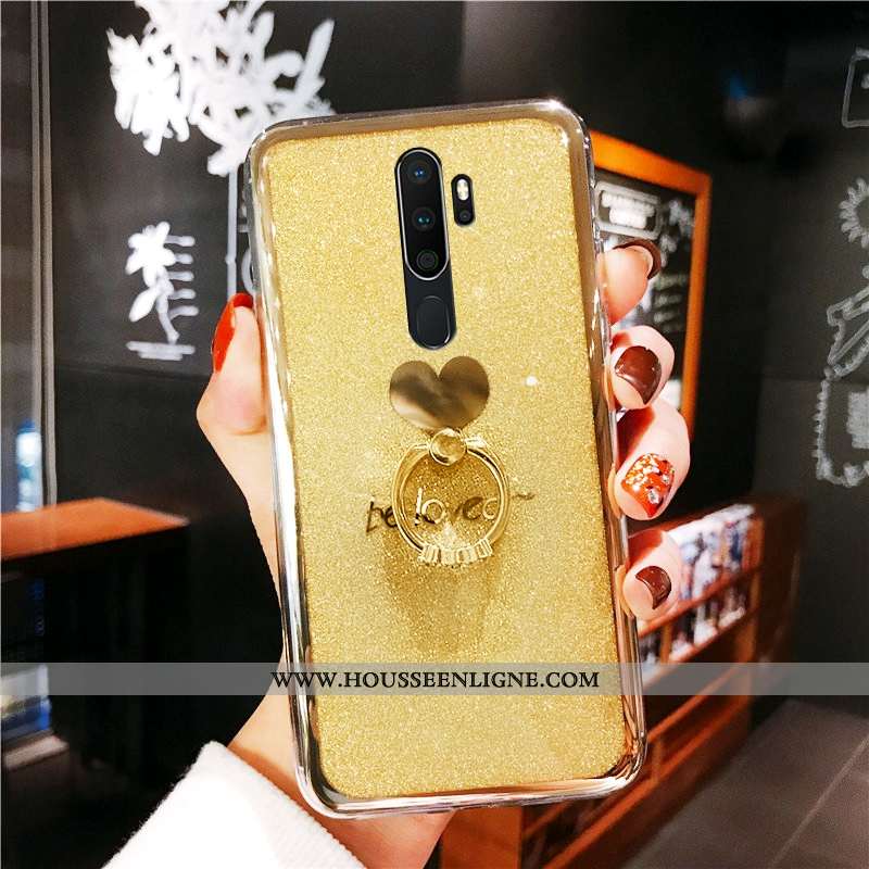 Housse Oppo A9 2020 Protection Fluide Doux Coque Étui Tout Compris Incassable Support Jaune