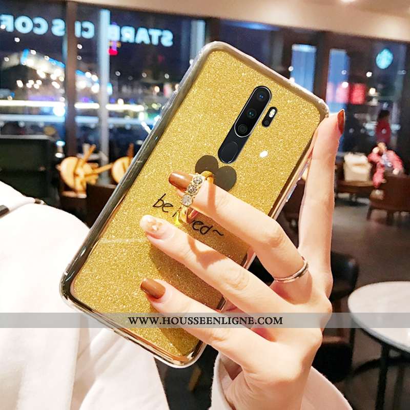 Housse Oppo A9 2020 Protection Fluide Doux Coque Étui Tout Compris Incassable Support Jaune
