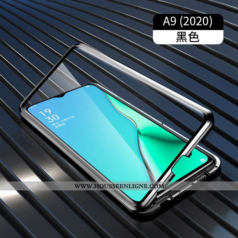 Housse Oppo A9 2020 Protection Verre Coque Tout Compris Reversible Étui Vert Verte