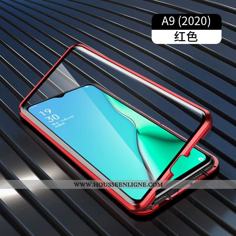 Housse Oppo A9 2020 Protection Verre Coque Tout Compris Reversible Étui Vert Verte