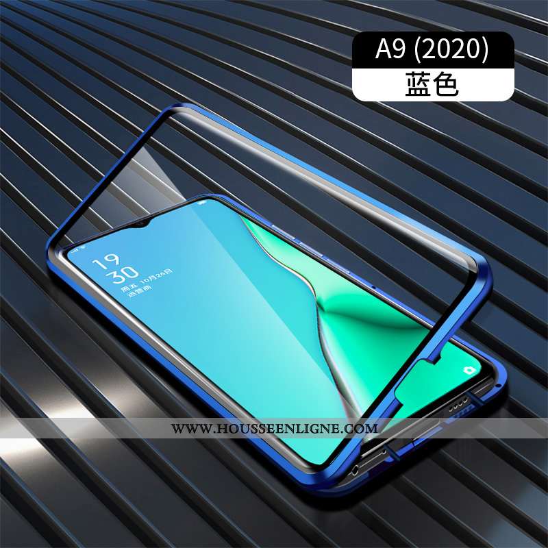 Housse Oppo A9 2020 Protection Verre Coque Tout Compris Reversible Étui Vert Verte