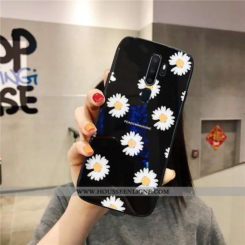 Housse Oppo A9 2020 Verre Tendance Coque Téléphone Portable Bleu Support Protection