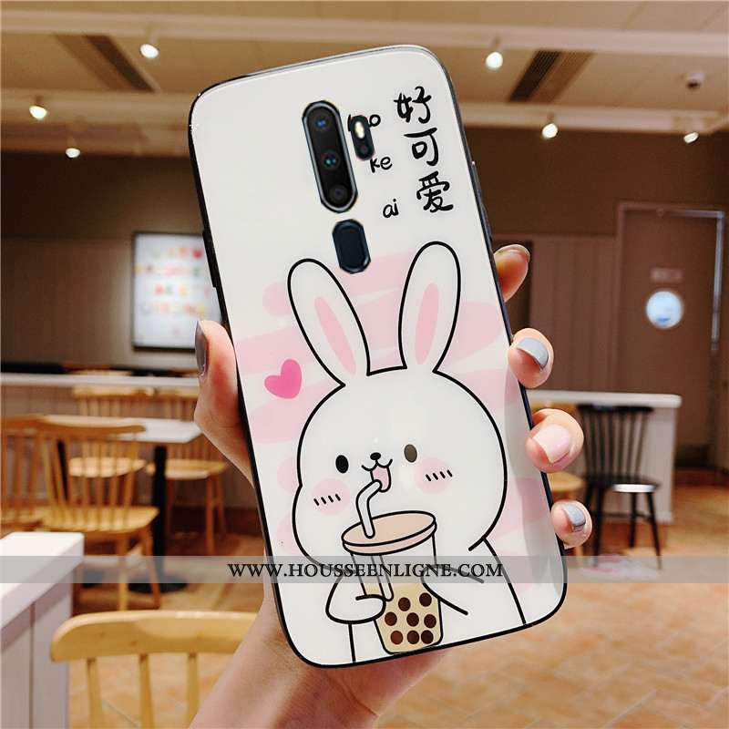 Housse Oppo A9 2020 Verre Tendance Coque Téléphone Portable Bleu Support Protection