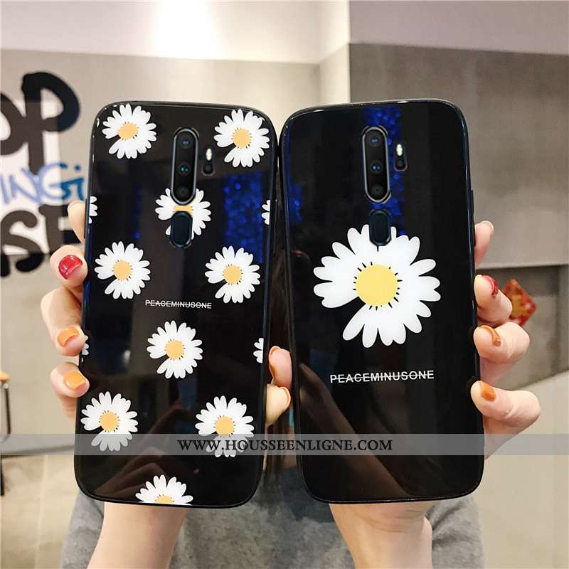 Housse Oppo A9 2020 Verre Tendance Coque Téléphone Portable Bleu Support Protection