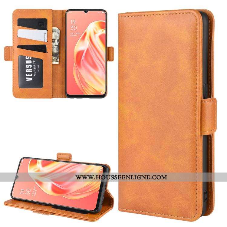 Housse Oppo A91 Cuir Modèle Fleurie Téléphone Portable Une Agrafe Support Carte Étui Jaune