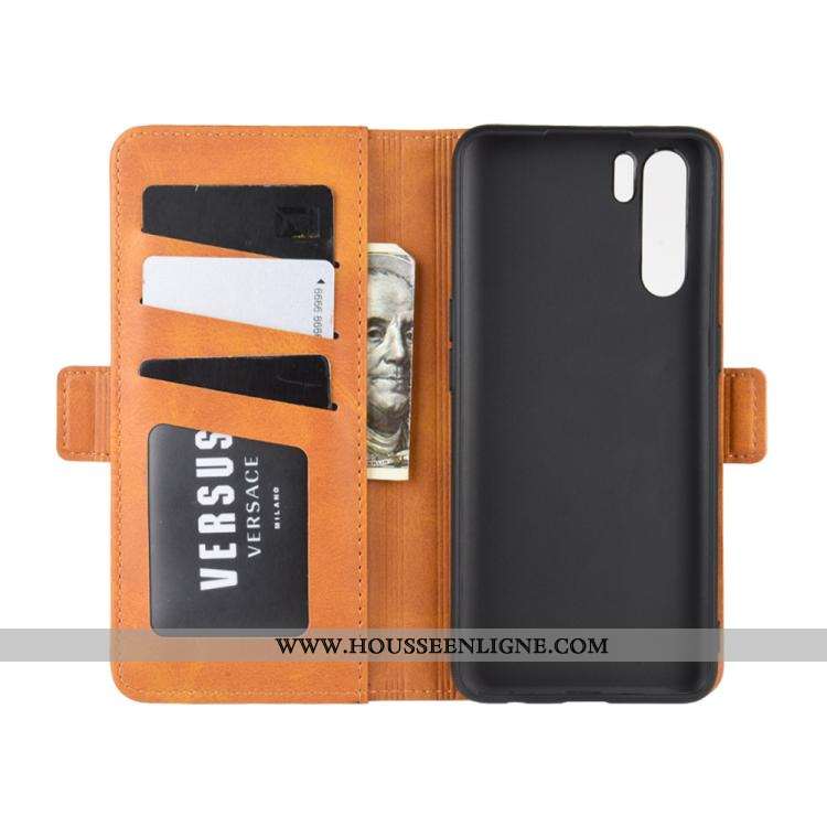 Housse Oppo A91 Cuir Modèle Fleurie Téléphone Portable Une Agrafe Support Carte Étui Jaune