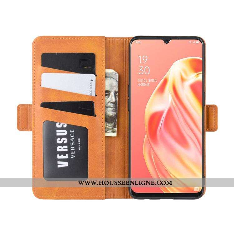 Housse Oppo A91 Cuir Modèle Fleurie Téléphone Portable Une Agrafe Support Carte Étui Jaune