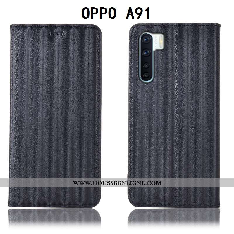 Housse Oppo A91 Cuir Véritable Modèle Fleurie Dégradé Téléphone Portable Violet Tout Compris