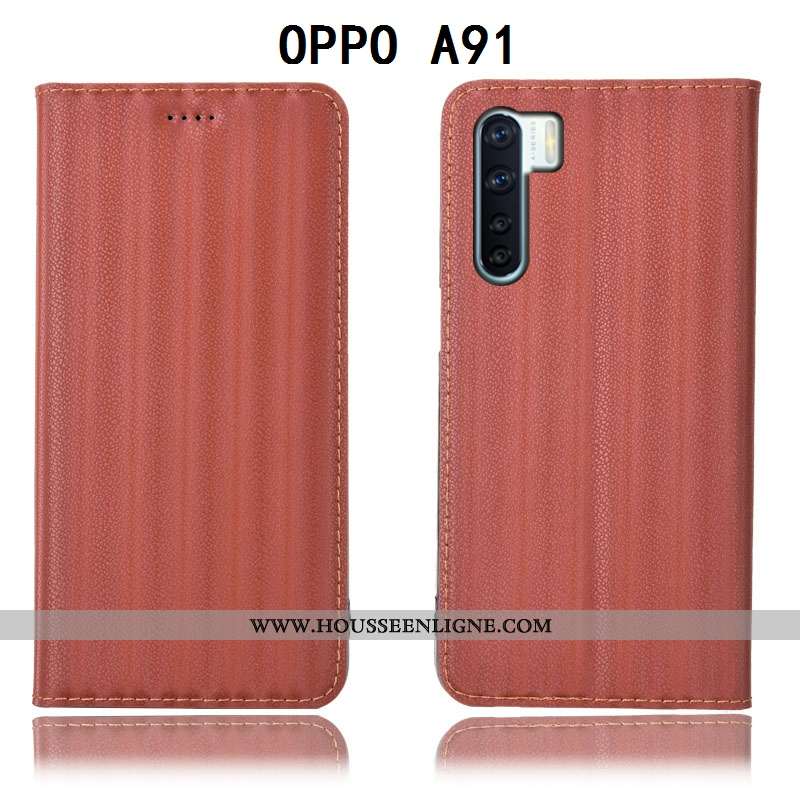 Housse Oppo A91 Cuir Véritable Modèle Fleurie Dégradé Téléphone Portable Violet Tout Compris