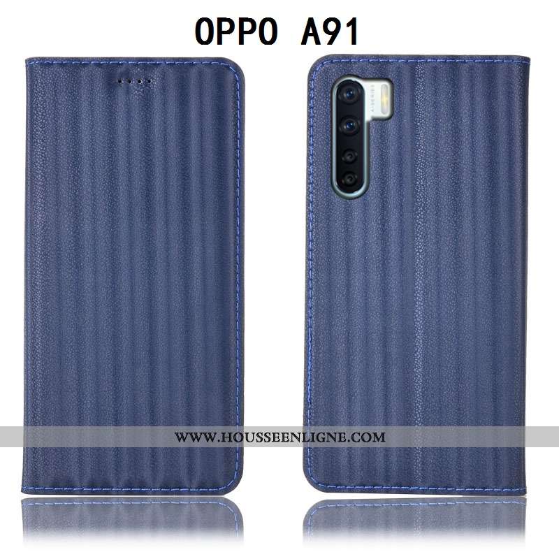 Housse Oppo A91 Cuir Véritable Modèle Fleurie Dégradé Téléphone Portable Violet Tout Compris