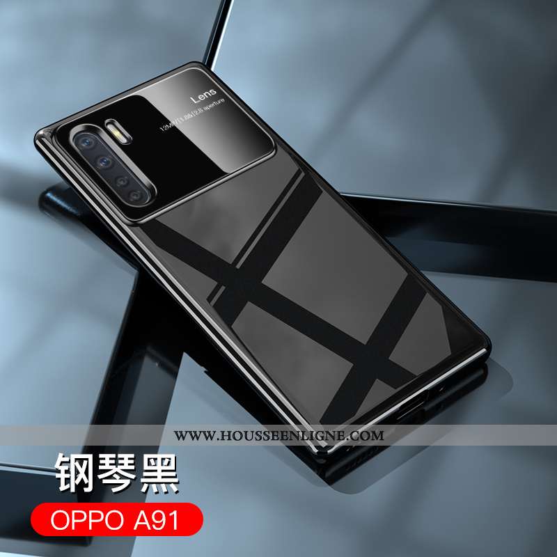 Housse Oppo A91 Luxe Verre Incassable Difficile Nouveau Simple Luxe Blanche