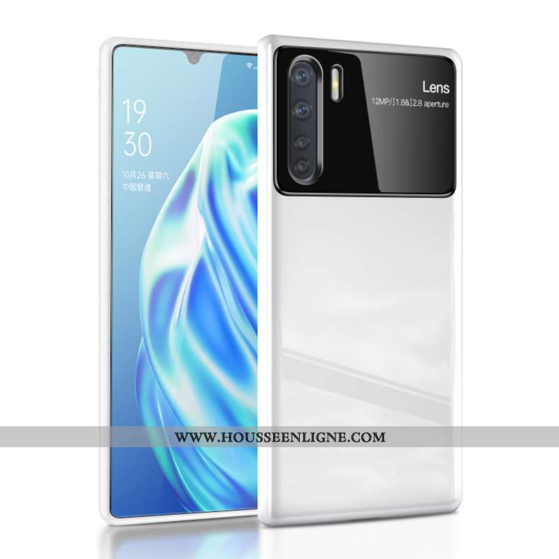 Housse Oppo A91 Luxe Verre Incassable Difficile Nouveau Simple Luxe Blanche