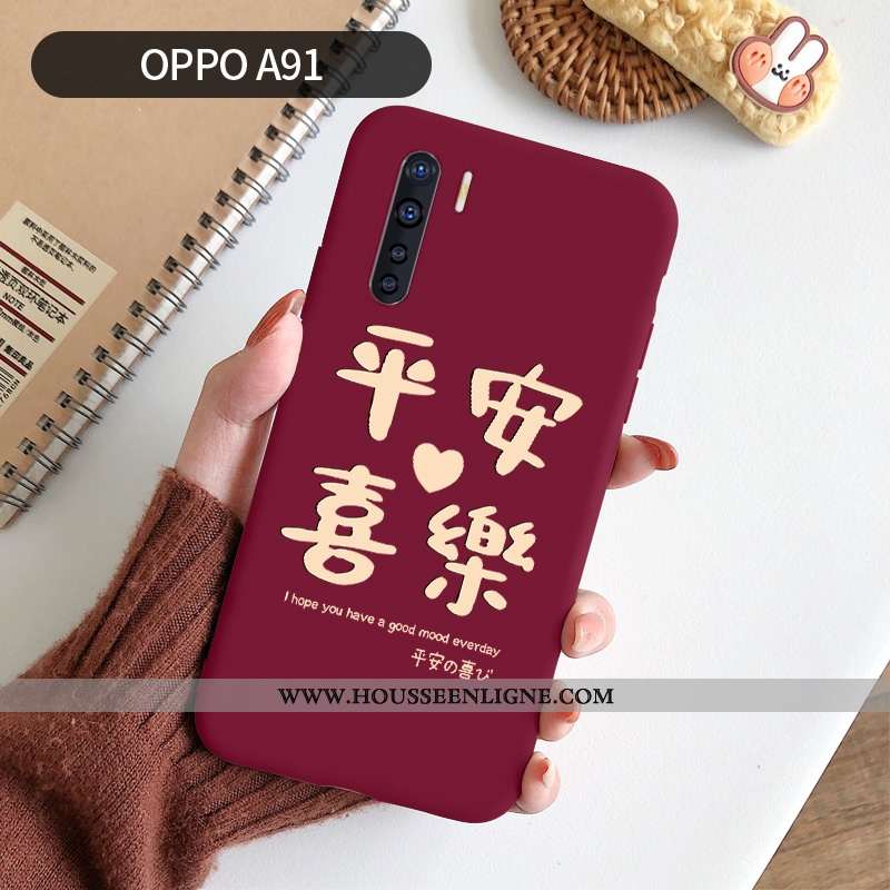 Housse Oppo A91 Personnalité Créatif Incassable Simple Fluide Doux Rouge Rat