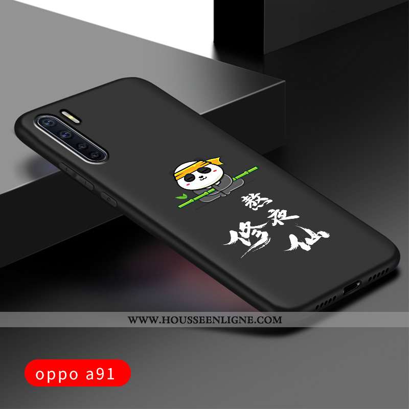 Housse Oppo A91 Protection Délavé En Daim Silicone Tout Compris Personnalisé Étui Noir