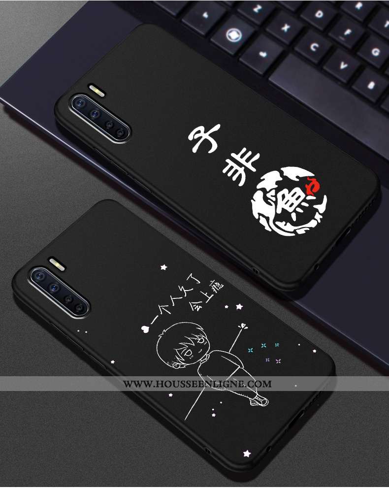 Housse Oppo A91 Protection Délavé En Daim Silicone Tout Compris Personnalisé Étui Noir